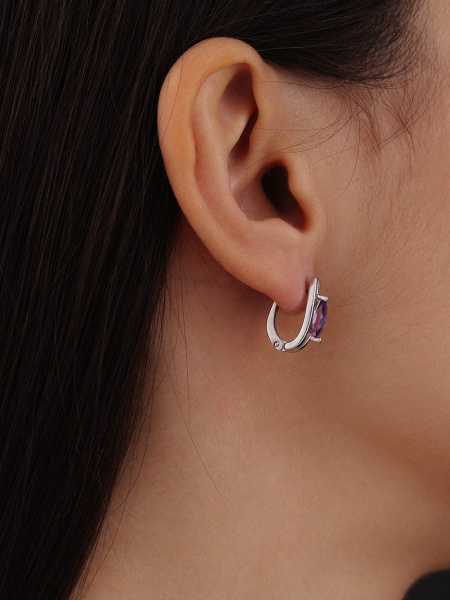 Серьги из серебра с аметистом