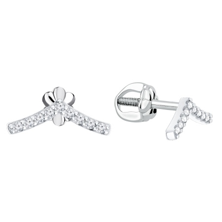 Серьги из серебра с фианитами
