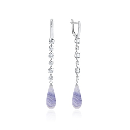 Серьги из серебра с агатом 2340391512-84 от KRASNOE, металл Серебро, вставка Агат