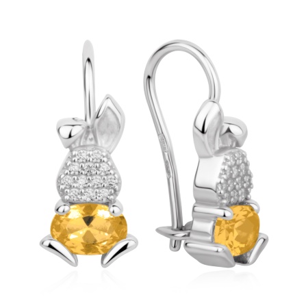 Серьги из серебра с фианитами