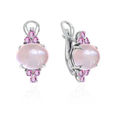 Серьги из серебра с кварцем