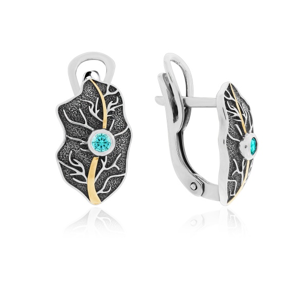 Серьги из серебра с ситаллом