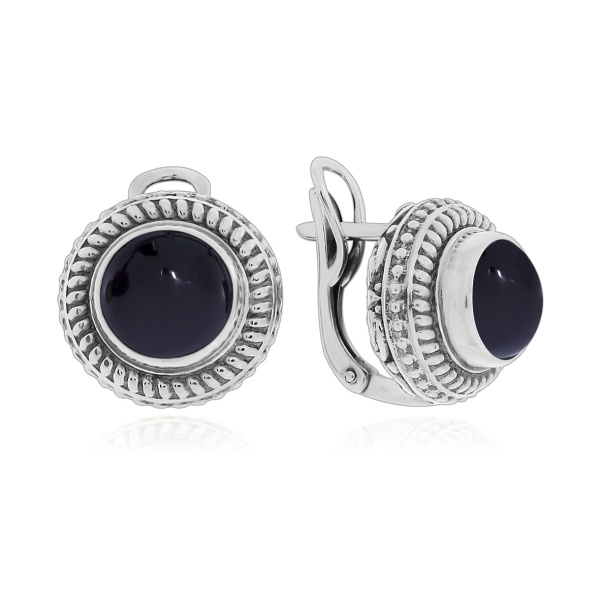 Серьги из серебра с агатами