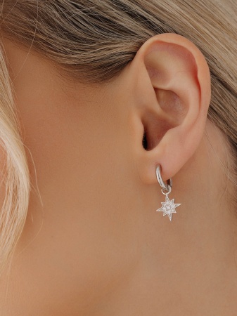 Серьги из серебра с фианитом