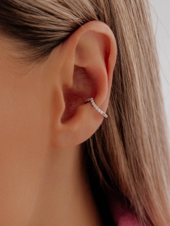 Кафф из серебра с фианитом