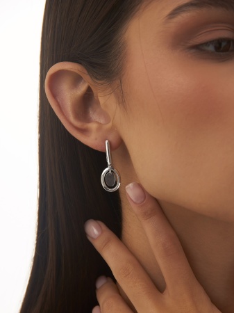 Серьги из серебра без вставок 2340405307 от KRASNOE, металл Серебро, вставка Без вставок