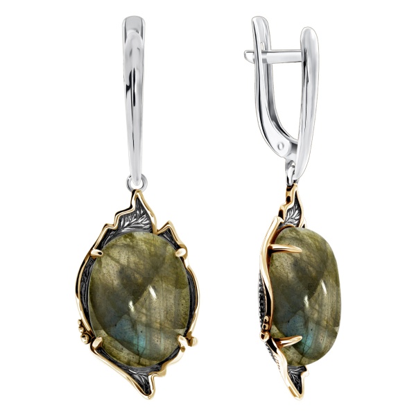 Серьги из серебра с лабрадоритами