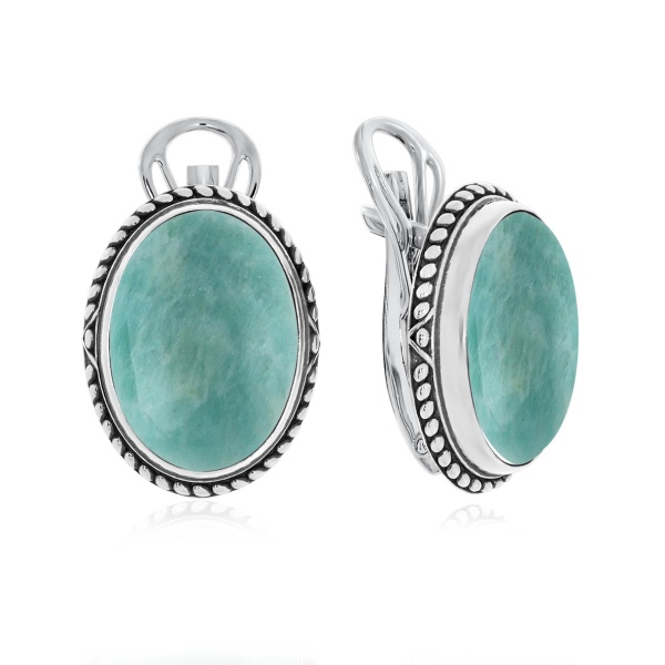 Серьги из серебра с амазонитами