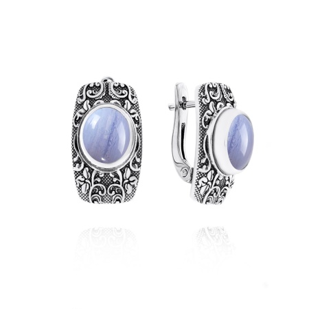 Серьги из серебра с агатами 2310391370-84 от KRASNOE, металл Серебро, вставка Агат