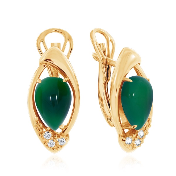 Серьги из серебра с агатом