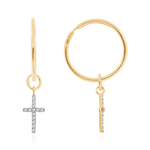 Серьги из серебра с фианитами