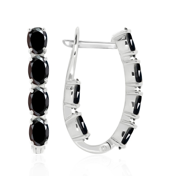 Серьги из серебра с фианитами