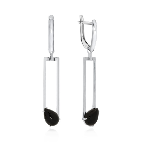 Серьги из серебра с агатами