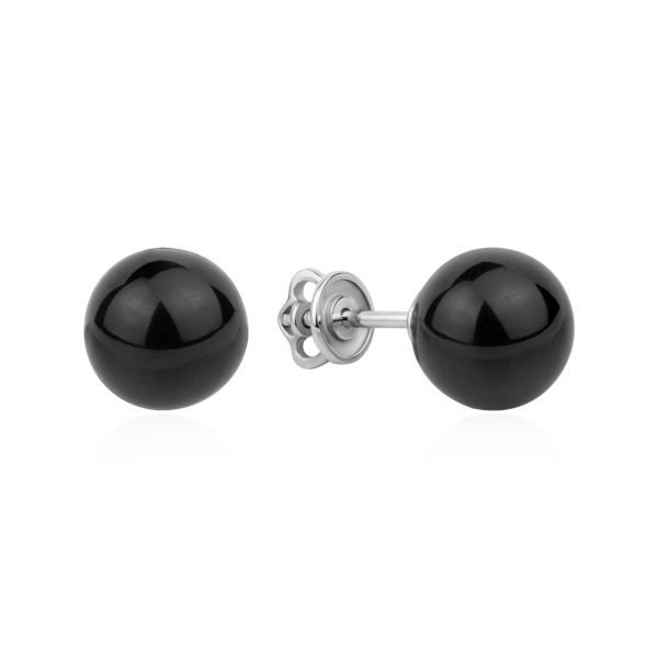 Серьги из серебра с агатом