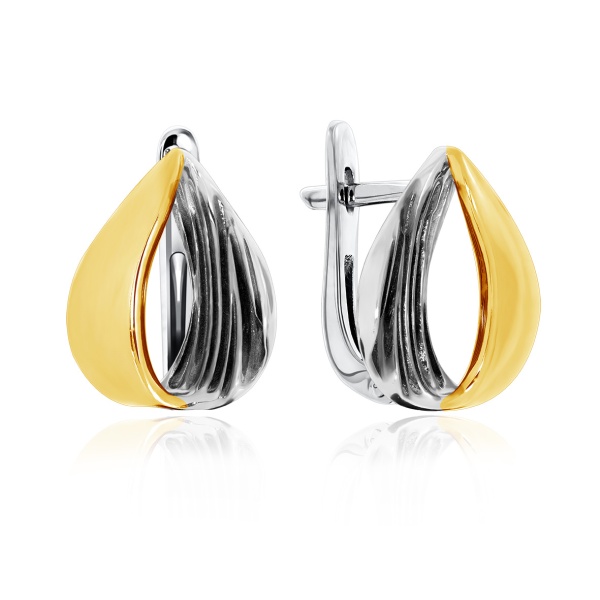 Серьги из серебра без вставок со скидкой