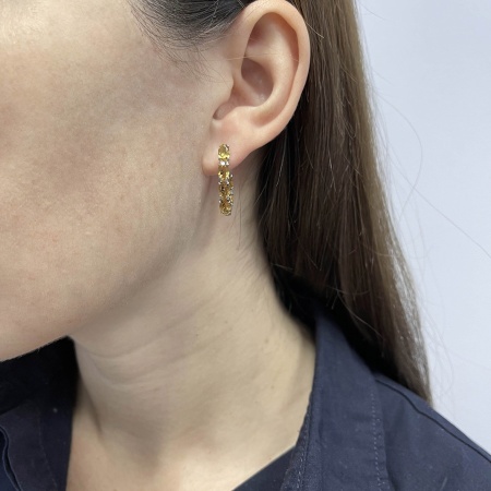 Серьги из серебра с цитрином