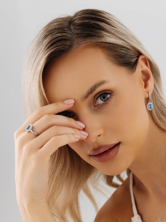 Серьги из серебра с топазом