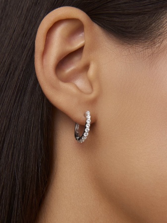 Серьги из серебра с фианитами