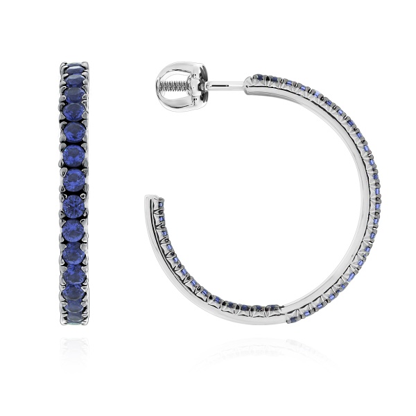 Пусеты из серебра с ситаллами в ювелирном интернет-магазине