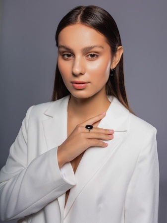 Серьги из серебра с агатом