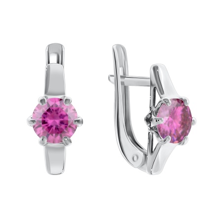 Серьги из серебра с мауссанитом 2340970262-30 от KRASNOE, металл Серебро, вставка Муассанит