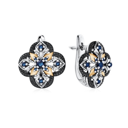 Серьги из серебра с сапфирами 2317031572 от KRASNOE, металл Серебро, вставка Сапфир