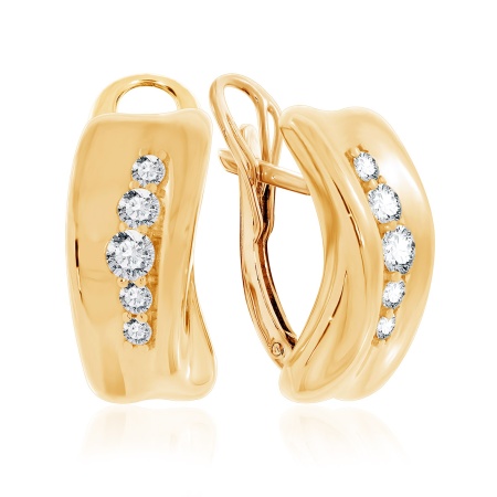 Серьги из серебра с фианитами