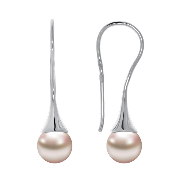 Серьги из серебра с жемчугом со скидкой