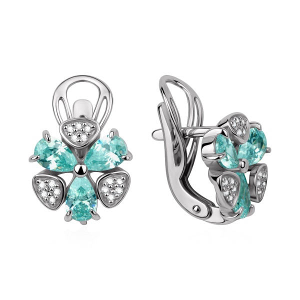 Серьги из серебра с ситаллом