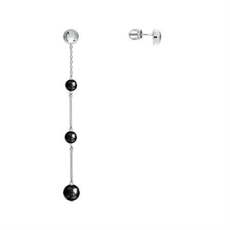 Пусеты из серебра с агатами