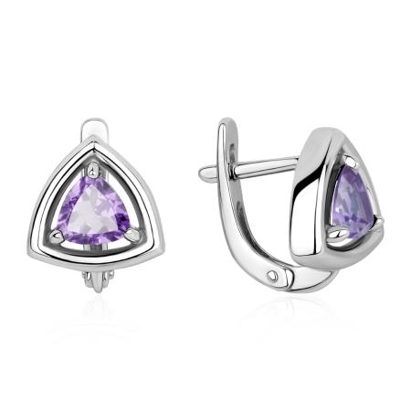 Серьги из серебра с аметистом