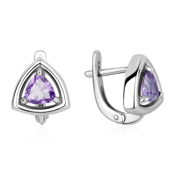 Серьги из серебра с аметистом