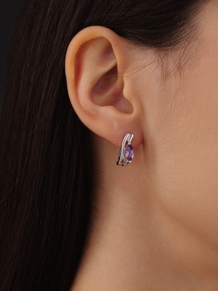 Серьги из серебра с аметистом