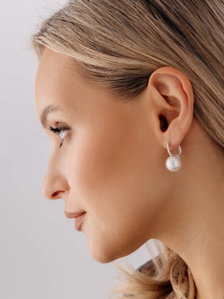 Серьги из серебра с жемчугом