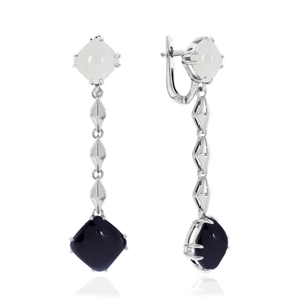 Серьги из серебра с агатом 2340391201-11 от KRASNOE, металл Серебро, вставка Агат