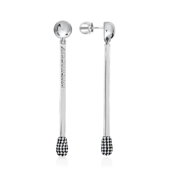 Пусеты из серебра с фианитами 2348201555 от KRASNOE, металл Серебро, вставка Фианит