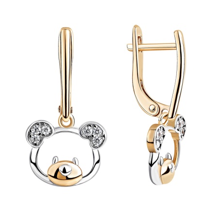 Серьги из серебра с фианитами