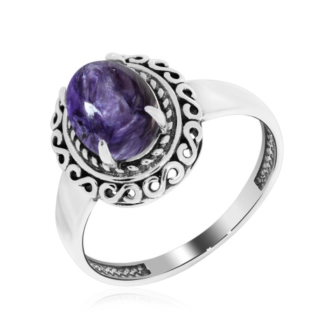 Купить кольцо из серебра с чароитом в интернет-магазине KRASNOE