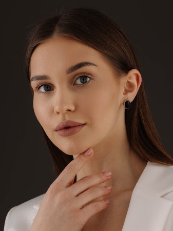 Серьги из серебра с агатом