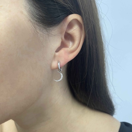 Серьги из серебра с фианитами