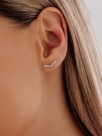 Серьги из серебра с фианитами