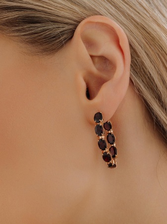 Серьги из серебра с гранатами