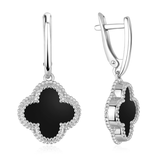 Серьги из серебра с агатом