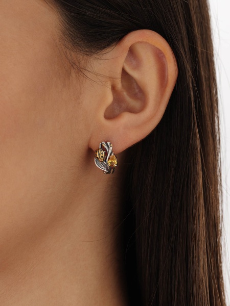 Серьги из серебра с ситаллами в ювелирном интернет-магазине