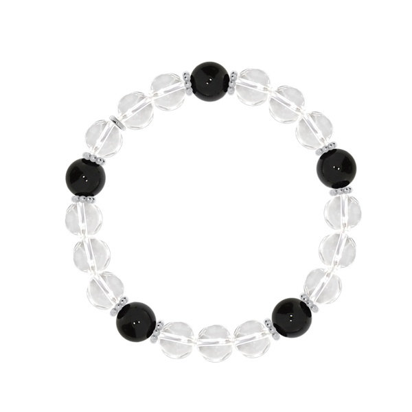 Купить браслет из серебра с агатами и хрусталём