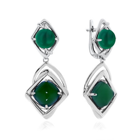 Серьги из серебра с агатами 2340390950-60 от KRASNOE, металл Серебро, вставка Агат