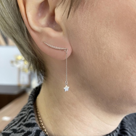 Серьги из серебра с фианитами 2340204903л-8-9 от KRASNOE, металл Серебро, вставка Фианит