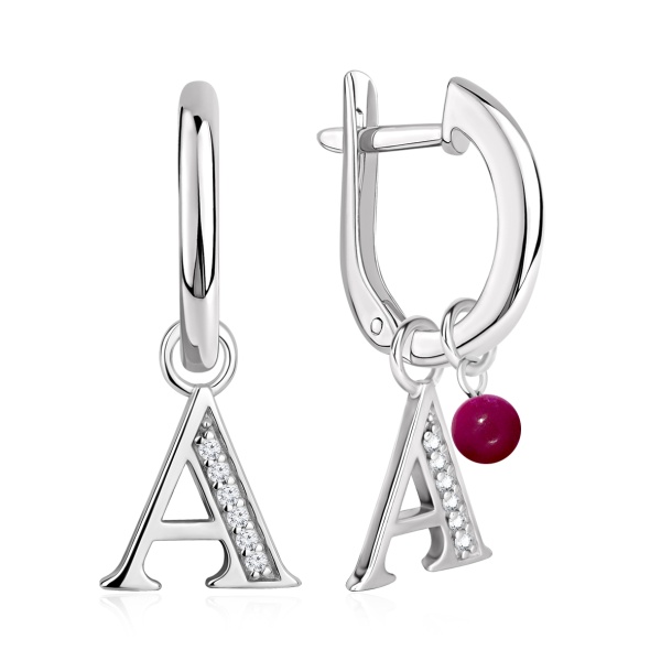 Серьги из серебра с агатом