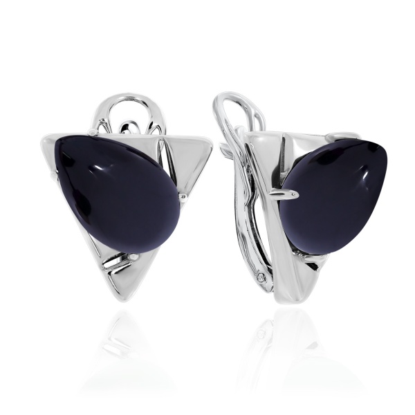 Серьги из серебра с агатами