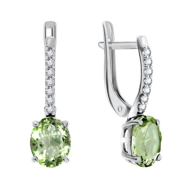 Серьги из серебра с фианитом 2340200185-60 от KRASNOE, металл Серебро, вставка Фианит